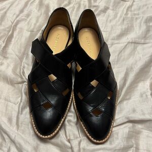 Eugenia Kim Black Leather Cutout Shoes